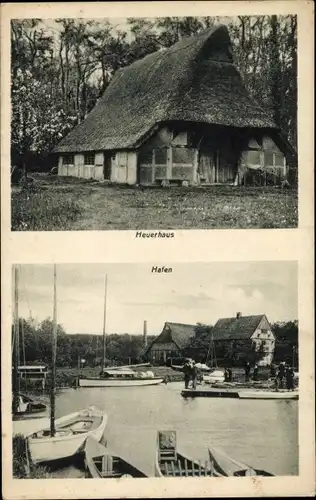 Ak Bad Zwischenahn in Oldenburg, Heuerhaus, Hafen