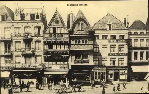 Ak Hansestadt Bremen ?, Spanische Häuser, Hotel Cassel, Cafe Modeste