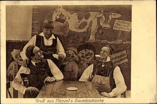 Ak Treuenbrietzen in Brandenburg, Menzel's Bauernschänke, Gottlieb, Gustav, Wandbild