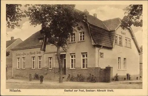 Ak Nitzahn Milower Land im Havelland, Gasthof zur Post