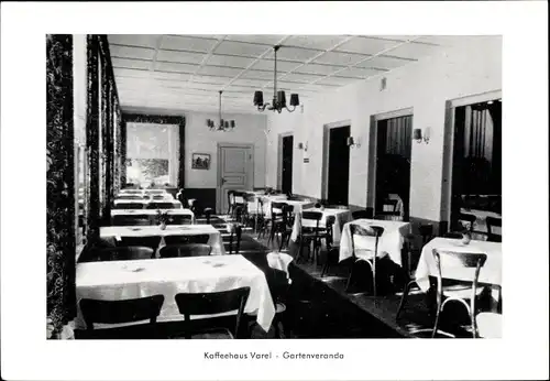 Ak Varel in Oldenburg Jadebusen, Kaffeehaus, Gartenveranda