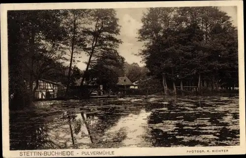 Ak Zdroje Finkenwalde Szczecin Stettin Pommern, Pulvermühle in der Buchheide