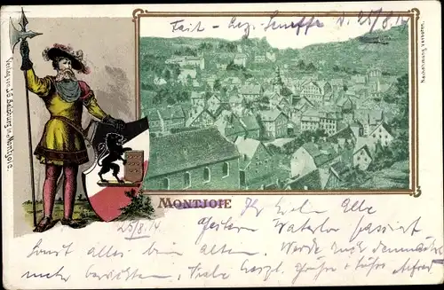 Wappen Passepartout Ak Monschau Montjoie in der Eifel, Panorama