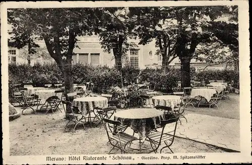 Ak Meran Merano Südtirol, Hotel Ristorante Schönau, Giardino