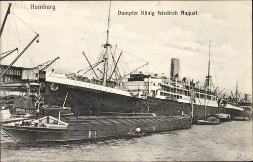 Ak Hamburger Hafen, Dampfschiff König Friedrich August, HAPAG