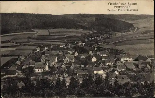 Ak Friesdorf Mansfeld im Harzvorland, Panorama, Gasthof zur Sonne