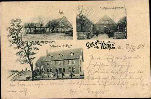 Ak Wense Heeslingen Niedersachsen, Gasthaus A. Bertram, Post, Hofbesitzer Jäger