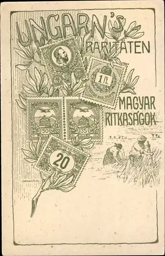 Briefmarken Ak Ungarn's Raritäten, Magyar Ritkasagok