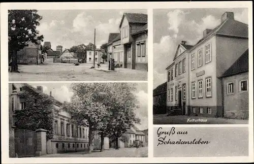 Ak Schackensleben Hohe Börde Sachsen Anhalt, Kulturhaus, Ortsansichten