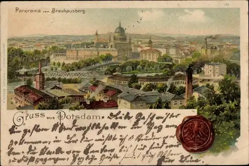 Litho Potsdam in Brandenburg, Panorama vom Brauhausberg