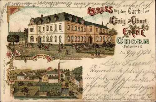 Litho Ohorn in Sachsen, Gasthof zur König Albert Eiche