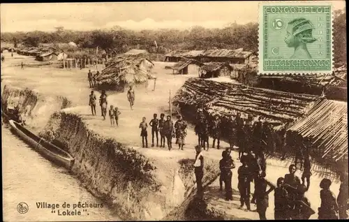 Ak Lokele DR Kongo Zaire, Village de Pecheurs