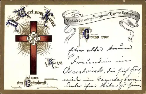 Ak Verband der evang. Jungfrauen Vereine Deutschlands, Das Wort vom Kreuz, 1. Kor. 1,18