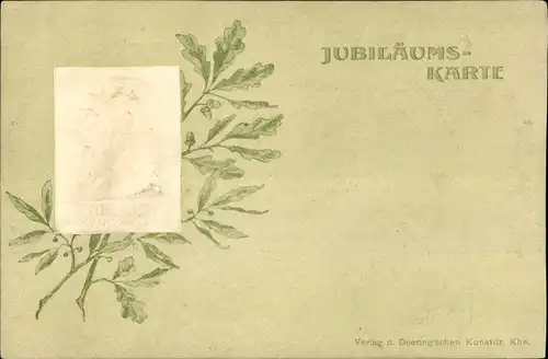 Präge Litho Großherzog Friedrich I von Baden, Jubiläumskarte