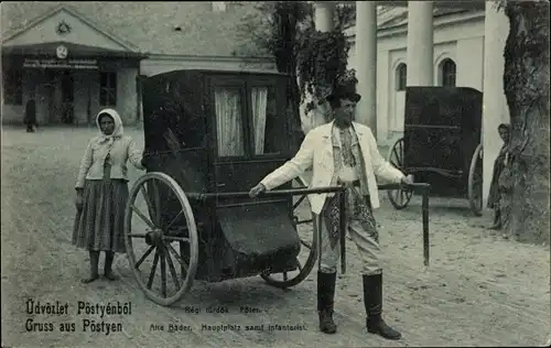 Ak Piešťany Pistyan Pistian Pöstyen Slowakei, Alte Bäder, Hauptplatz, Infanterist