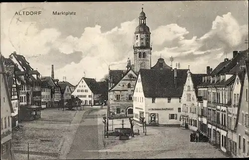 Ak Altdorf in Mittelfranken, Buchbinderei Georg Pranz auf dem Marktplatz