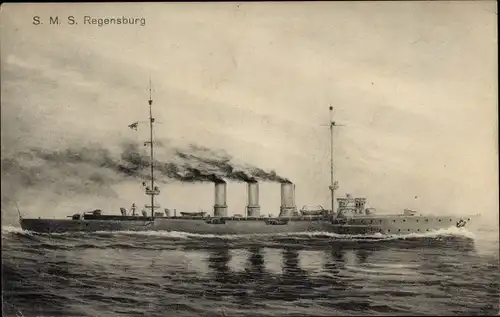 Ak Deutsches Kriegsschiff, SMS Regensburg, Kaiserliche Marine