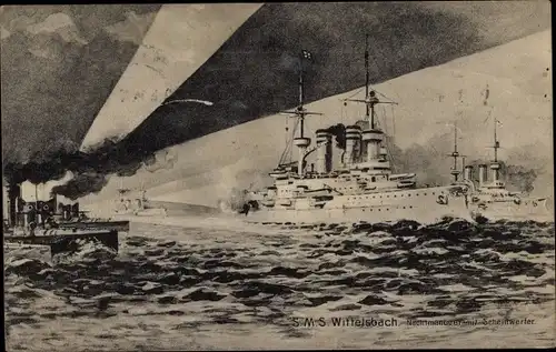 Ak Deutsches Kriegsschiff, SMS Wittelsbach, Kaiserliche Marine
