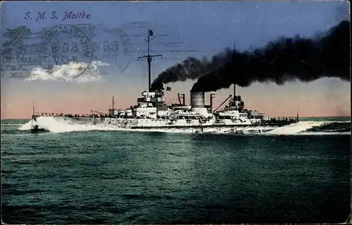 Ak Deutsches Kriegsschiff, SMS Moltke, Kaiserliche Marine