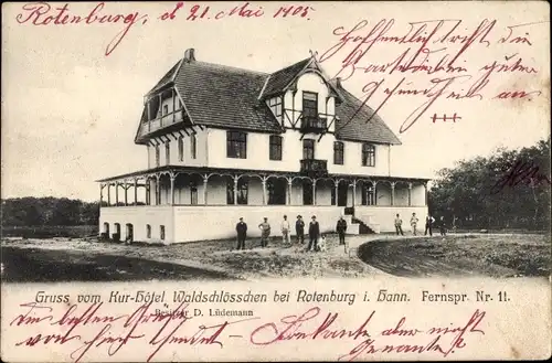 Ak Rotenburg in Hannover Rotenburg an der Wümme, Kurhotel Waldschlösschen