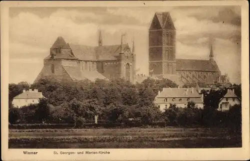 Ak Hansestadt Wismar, St. Georgenkirche, St. Marienkirche