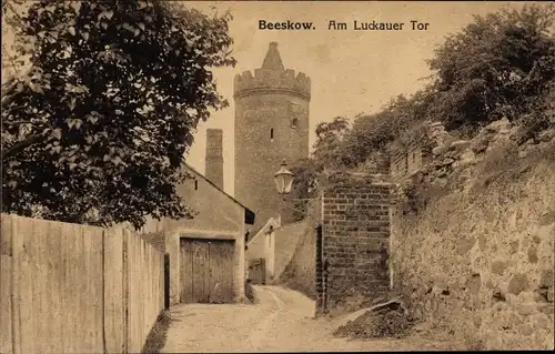 Ak Beeskow in der Mark, Am Luckauer Tor