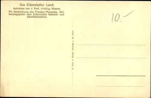 Ak Oldenswort in Nordfriesland, Eiderstedter Land, Warf mit Arbeiter Aufsichtsmann Haus