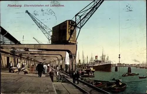 Ak Hamburg Mitte Steinwerder, Ellerholzhöft, Ellerholzhafen, Ellernholzhafen, Ladebühne