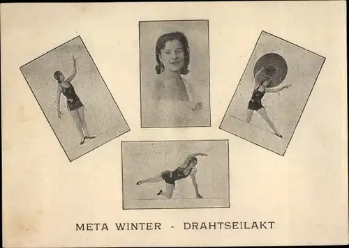 Ak Drahtseiltänzerin Meter Winter, Akrobatin, Artistin