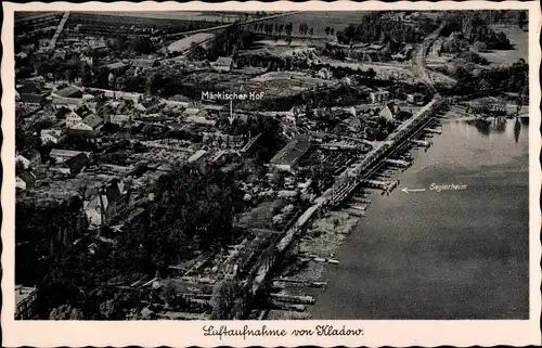 Ak Berlin Spandau Kladow, Fliegeraufnahme, Seglerheim, Märkischer Hof, Gaststätten