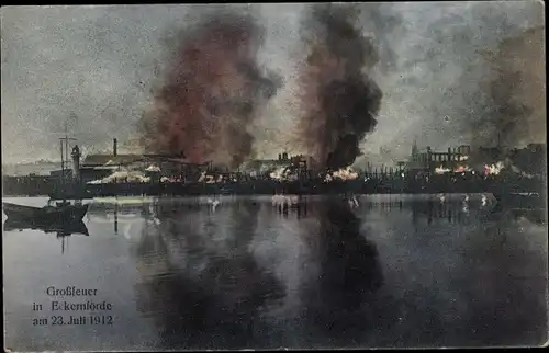 Ak Ostseebad Eckernförde, Großfeuer am 23. Juli 1912