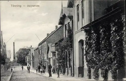 Ak Tönning an der Eider Nordfriesland, Deichstraße