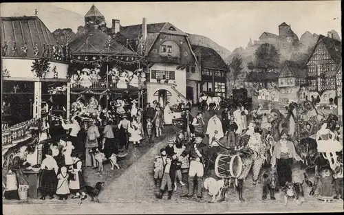 Ak Sonneberg in Thüringen, Gruppe für Weltausstellung 1910 im Städt. Museum, Puppen