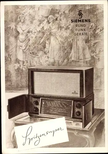 Ak Reklame, Siemens Rundfunkgeräte, Radio Spitzensuper SB 780 W