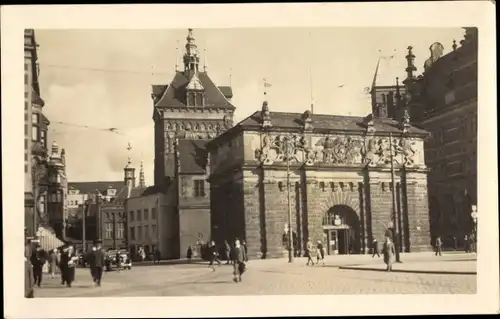 Foto Ak Gdańsk Danzig, Hohes Tor und Stockturm