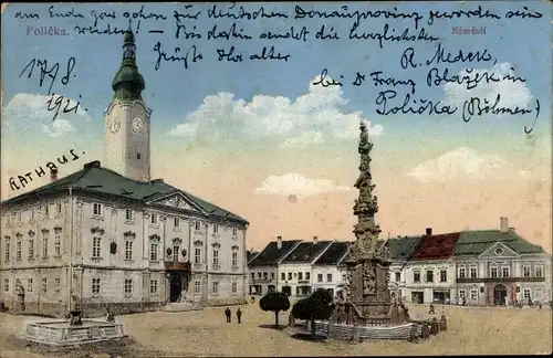 Ak Polička Politschka Region Pardubice, Namesti, Rathaus