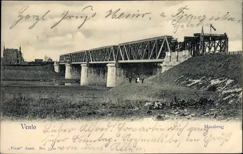 Ak Venlo Limburg Niederlande, Maasbrug