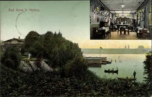 Ak Bad Anna Helbra in Sachsen Anhalt, Gastwirtschaft, Seepartie