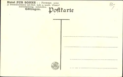 Ak Göttingen in Niedersachsen, Hotel zur Sonne