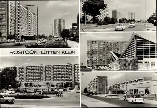 Ak Lütten Klein Hansestadt Rostock, Helsinkier Straße, Turkuer Straße, Mehrzweckhalle, Osloer Straße