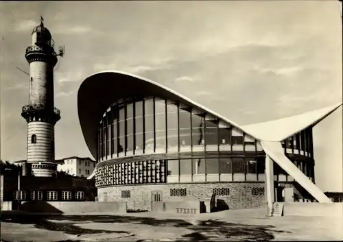 Ak Ostseebad Warnemünde Rostock, Gaststätte Teepott mit Leuchtturm