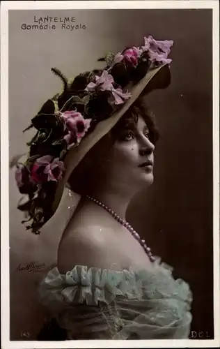 Ak Schauspielerin Lantelme, Portrait, Comedie Royale