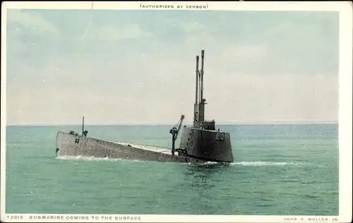 Ak USA, U-Boot kommt an die Oberfläche