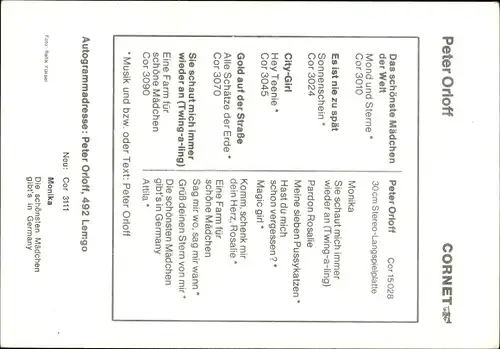 Ak Sänger Peter Orloff, Portrait, Autogramm