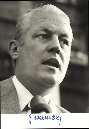Ak Politiker Gerhard Stoltenberg, CDU, BRD, Autogramm