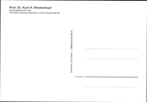 Ak Politiker Kurt Biedenkopf, Portrait, Autogramm