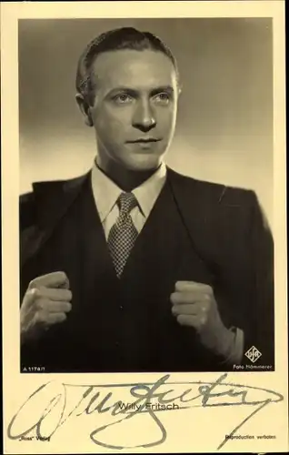 Ak Schauspieler Willy Fritsch, Portrait, Autogramm