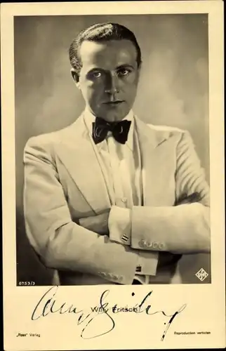 Ak Schauspieler Willy Fritsch, Portrait, Autogramm