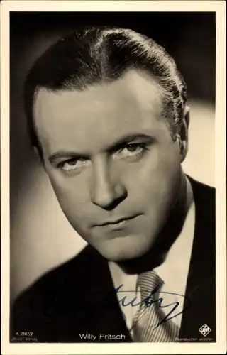 Ak Schauspieler Willy Fritsch, Portrait, UFA, Autogramm