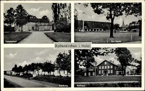 Ak Kaltenkirchen in Schleswig Holstein, Holstenhof, Markt, Siedlung, Rathaus